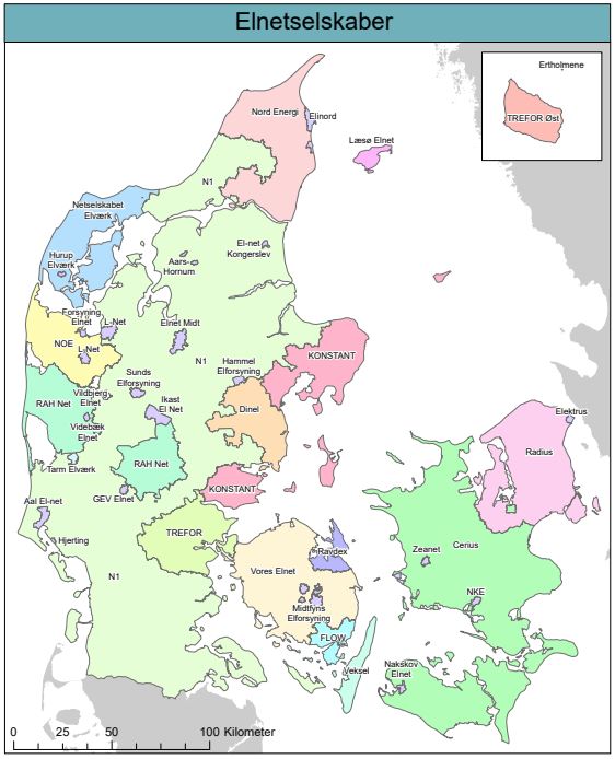Sammenligning af alle netselskaber i Danmark
